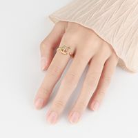 Simple Star Moon Copper Inlaid Zircon Rotating Ring Wholesale main image 3