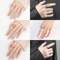 Simple Rotatable To Relieve Anti-anxiety Stress Copper Zircon Opening Ring Female main image 3