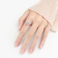 Simple Rotatable Adjustable To Relieve Anxiety Pressure Copper Silver-plated Zircon Ring main image 3