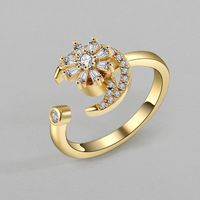 Simple Golden Butterfly Zircon Rotating Ring Women's Jewelry Wholesale main image 1