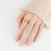 Simple Golden Butterfly Zircon Rotating Ring Women's Jewelry Wholesale main image 3