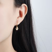 Fashion 18k Gold Magic Array Pentagram Pendant Ear Buckle Palm Design Copper Inlaid Zircon Earrings main image 4