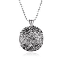 New Retro Tree Of Life Round Pendent Alloy Clavicle Chain Wholesale main image 6
