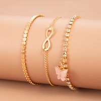 Simple Butterfly Anklet Tassel Angel Pendant Aircraft Chain Anklet Sets main image 5
