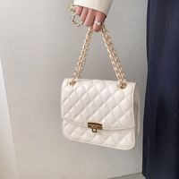 New Rhombus Embossed Braided Chain One-shoulder Small Square Bag 23*18*9cm main image 5