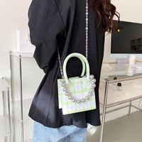 Spring Women's Fashion Contrast Color Plaid Hand-held Shoulder Bag 13*13*7cm main image 5