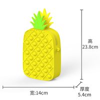 Cartoon Silicone Bubble Cute Pineapple Messenger Bag main image 4