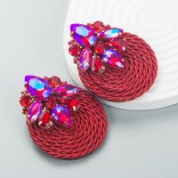 Fashion Geometric Glass Diamond Braided Earrings main image 4