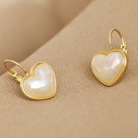 Fashion Pearl Heart Shape Earrings Korean Style Heart-shaped Copper Earrings main image 5