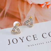 Korean Version Geometric Triangle Diamond Copper Earrings main image 1