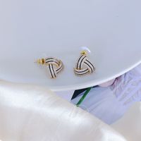 Korean Version Geometric Triangle Diamond Copper Earrings main image 6