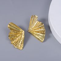 Fashion Metal Texture Butterfly Earrings Retro Folds Ginkgo Leaf Earrings Wholesale main image 5