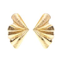 Fashion Metal Texture Butterfly Earrings Retro Folds Ginkgo Leaf Earrings Wholesale main image 1