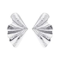 Fashion Metal Texture Butterfly Earrings Retro Folds Ginkgo Leaf Earrings Wholesale main image 6