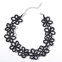 Simple Handmade Bead Black Flower Necklace main image 6