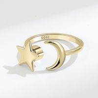 Simple Style Commute Star Moon Copper Plating Open Ring sku image 1
