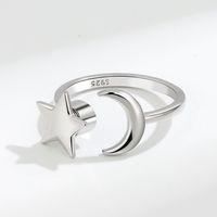 Simple Style Commute Star Moon Copper Plating Open Ring sku image 2