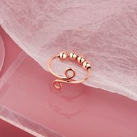 Wholesale Simple Style Geometric Copper Beaded Open Rings Anxiety Ring sku image 6