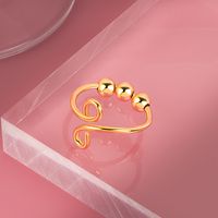 Wholesale Simple Style Geometric Copper Beaded Open Rings Anxiety Ring sku image 2