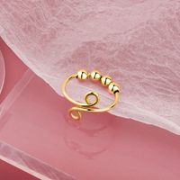 Wholesale Simple Style Geometric Copper Beaded Open Rings Anxiety Ring sku image 5