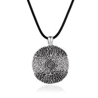 New Retro Tree Of Life Round Pendent Alloy Clavicle Chain Wholesale sku image 1