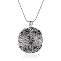 New Retro Tree Of Life Round Pendent Alloy Clavicle Chain Wholesale sku image 3