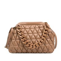 Fashion Solid Color Rhombus Plaid Acrylic Chain Handbag Shoulder Bag 20*29*21cm sku image 5