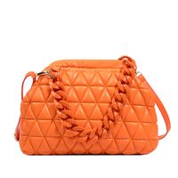 Fashion Solid Color Rhombus Plaid Acrylic Chain Handbag Shoulder Bag 20*29*21cm sku image 9