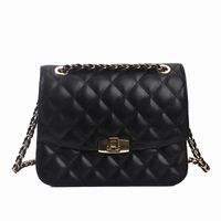 New Rhombus Embossed Braided Chain One-shoulder Small Square Bag 23*18*9cm sku image 4
