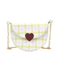 Women's New Contrast Color Plaid Saddle Bag Messenger Small Bag 18*14*7cm sku image 2