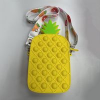 Cartoon Silicone Bubble Cute Pineapple Messenger Bag sku image 1