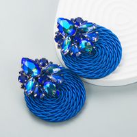 Fashion Geometric Glass Diamond Braided Earrings sku image 4