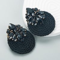 Fashion Geometric Glass Diamond Braided Earrings sku image 5