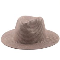 Sombrero De Paja De Ala Grande Tejido De Color Sólido De Estilo Coreano sku image 24