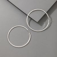 New Simple Diamond Irregular Large Circle Alloy Earrings main image 6