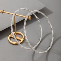 New Simple Diamond Irregular Large Circle Alloy Earrings sku image 1