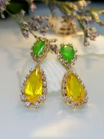 New Fashion Copper Inlaid Zircon Candy Colored Earrings Female main image 2