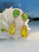 New Fashion Copper Inlaid Zircon Candy Colored Earrings Female main image 5