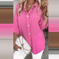 2022 Spring New Large Lapel Long-sleeved Printed Cardigan Stand-up Collar Shirt Top main image 6