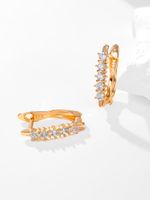 Cross Simple Copper Zircon Hoop Earrings main image 1