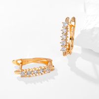 Cross Simple Copper Zircon Hoop Earrings sku image 1