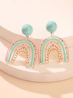 2022 Cartoon Rainbow Contrast Color Acrylic Earrings main image 2