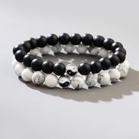 Neue Mode Schwarz Weiß Tai Chi Perlen Paar Armband sku image 1