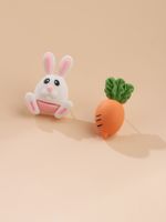 New Cartoon Carrot Rabbit Asymmetric Stud Earrings main image 1