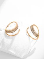 Fashion Copper Geometric Curved Microset Zircon Earrings main image 4