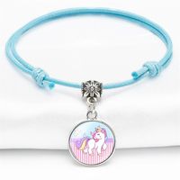 Children's Cartoon Pony Unicorn Pink Spring And Summer Time Gem Bracelet main image 3