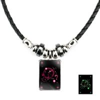 Luminous Men's Twelve Constellation Crystal Black Rope Black Gallstone Necklace main image 6