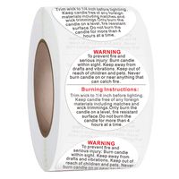 1.5 Inch Black And White Warning Round Warning Stickers Self-adhesive Labels main image 1