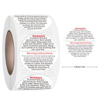 1.5 Inch Black And White Warning Round Warning Stickers Self-adhesive Labels main image 3