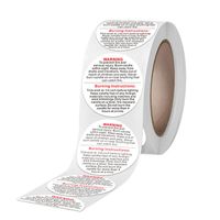 1.5 Inch Black And White Warning Round Warning Stickers Self-adhesive Labels main image 4